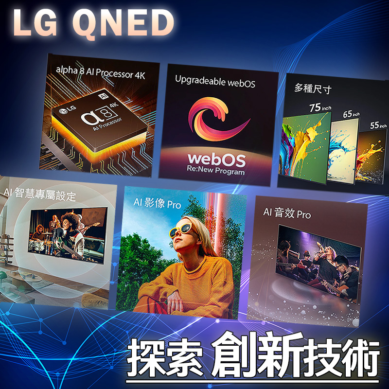 《加LINE再折》LG樂金【55QNED86TTA】55吋QNED量子奈米 4K AI語音物聯網86系列 優惠 庫